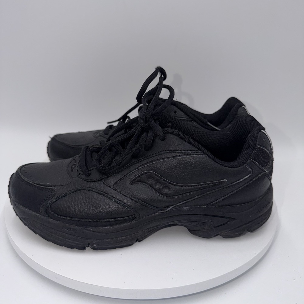 Saucony Omni Walker Triple Black Athletic Leather Sneakers Women's Size 8.5